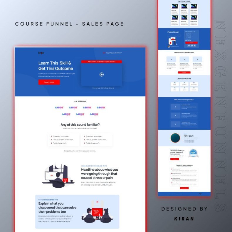 Course Sales Page, funnel design by NexGen Funnels