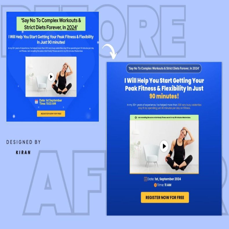 Fitness Webinar, funnel design by NexGen Funnels